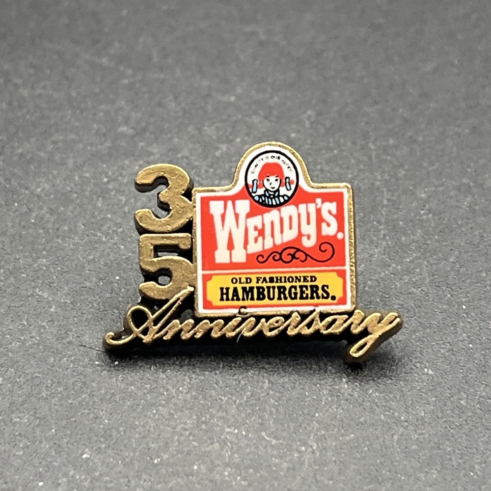 Wendy's Fast Food Restaurant 35th Anniversary Employee Lapel Hat Pin